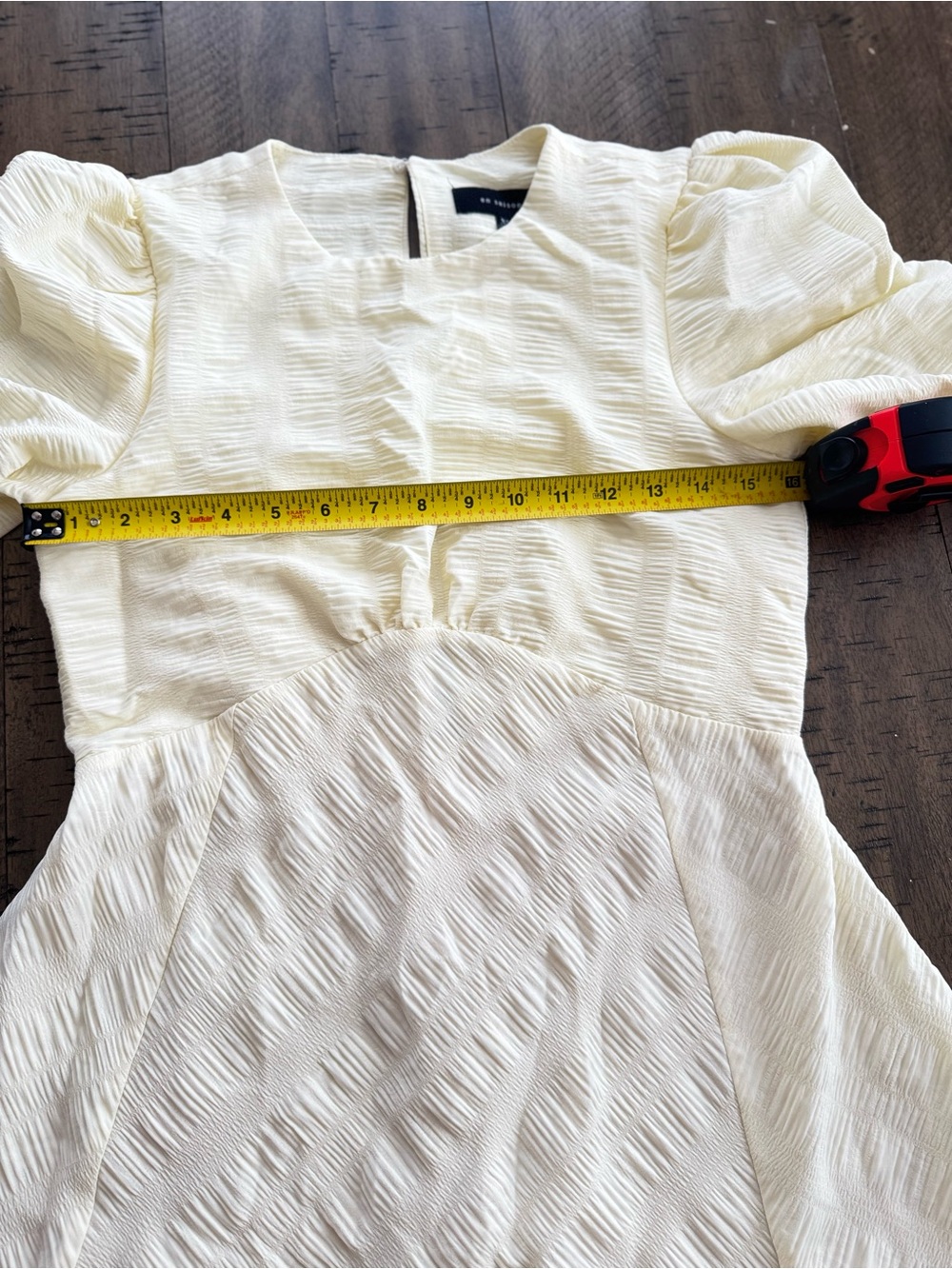En Saison butter Yellow Textured Mini Dress - Picture 5 of 10